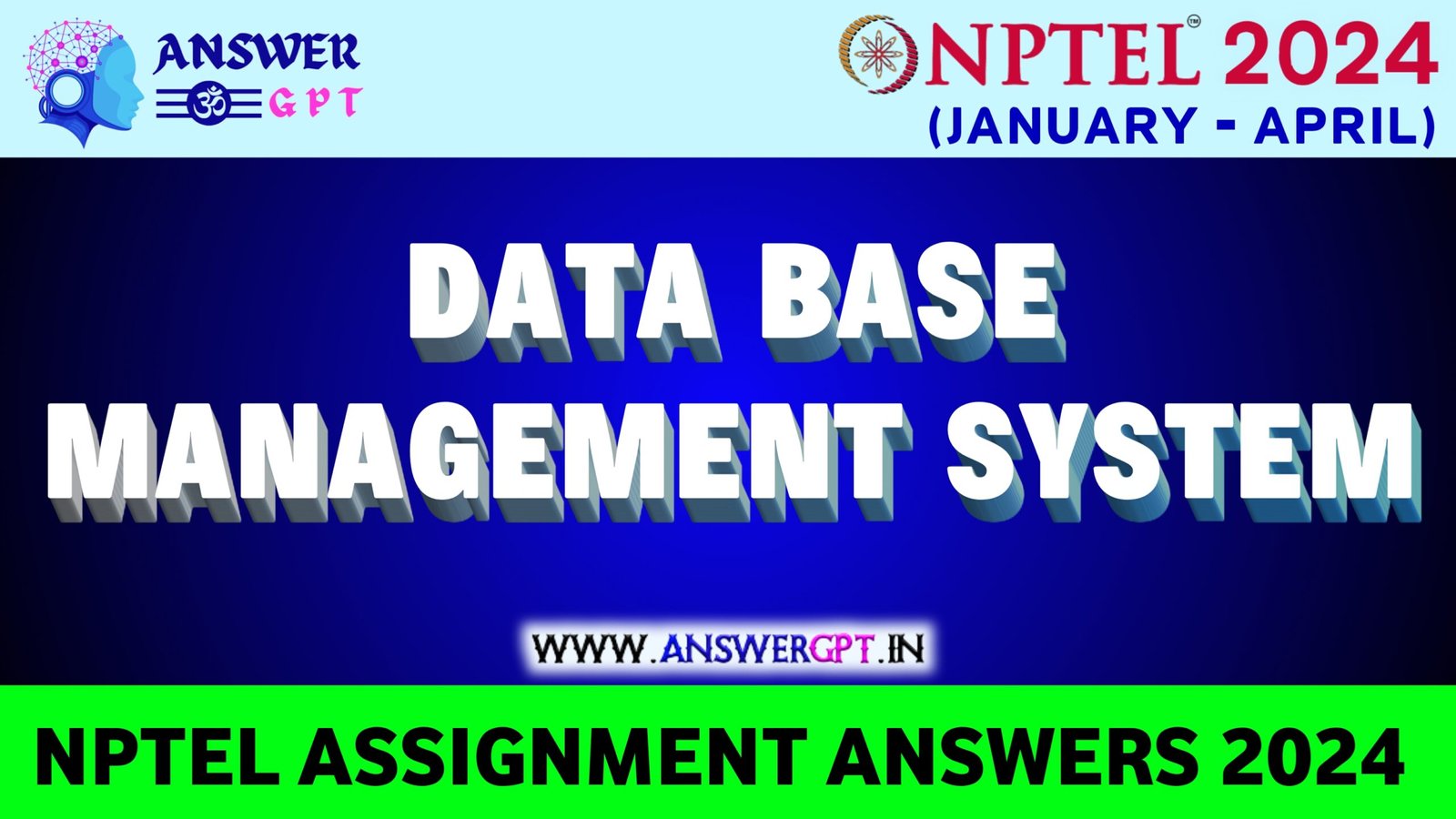 [Week 1-8] NPTEL Data Base Management System Assignment Answers 2024