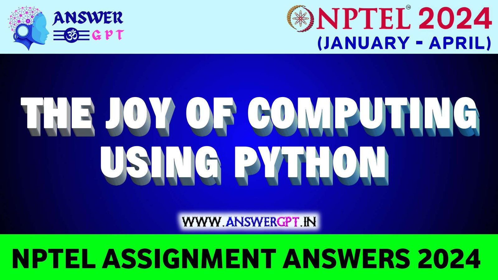 [Week 1-12] NPTEL The Joy of Computing using Python Assignment Answers 2024