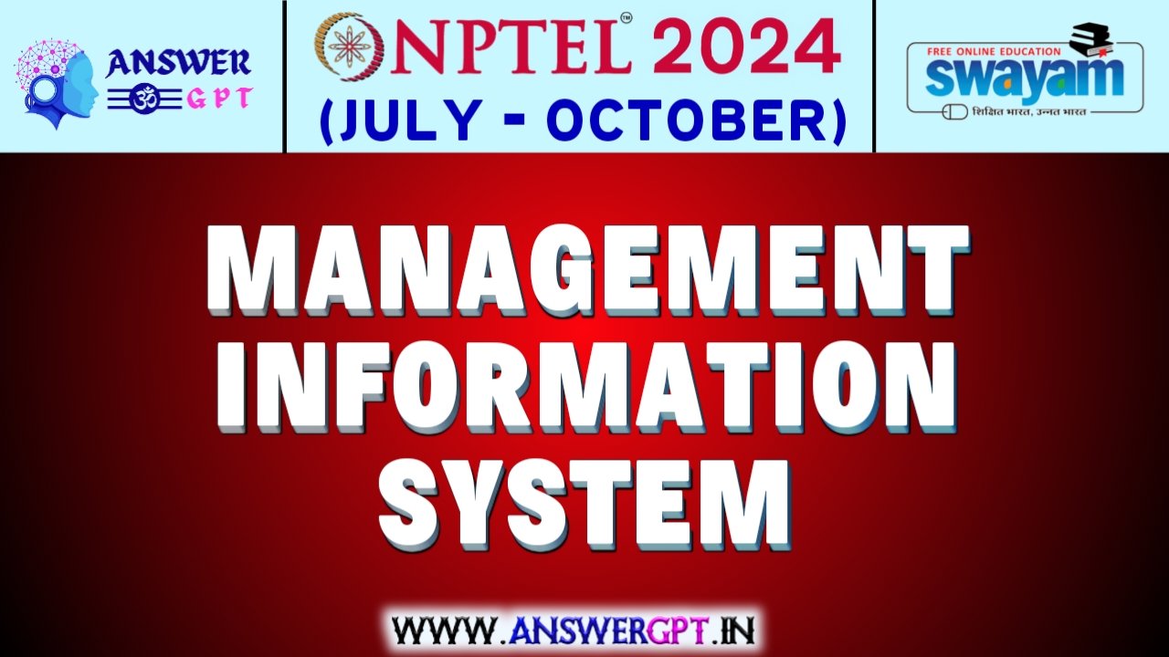 NPTEL Management Information System Assignment Answers 2024 (July-October)
